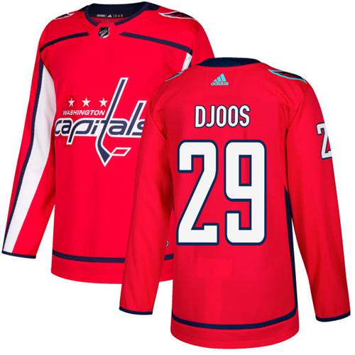 Adidas Men Washington Capitals 29 Christian Djoos Red Home Authentic Stitched NHL Jersey